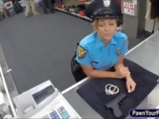 Latin Security Officer Pawns Her Pussy